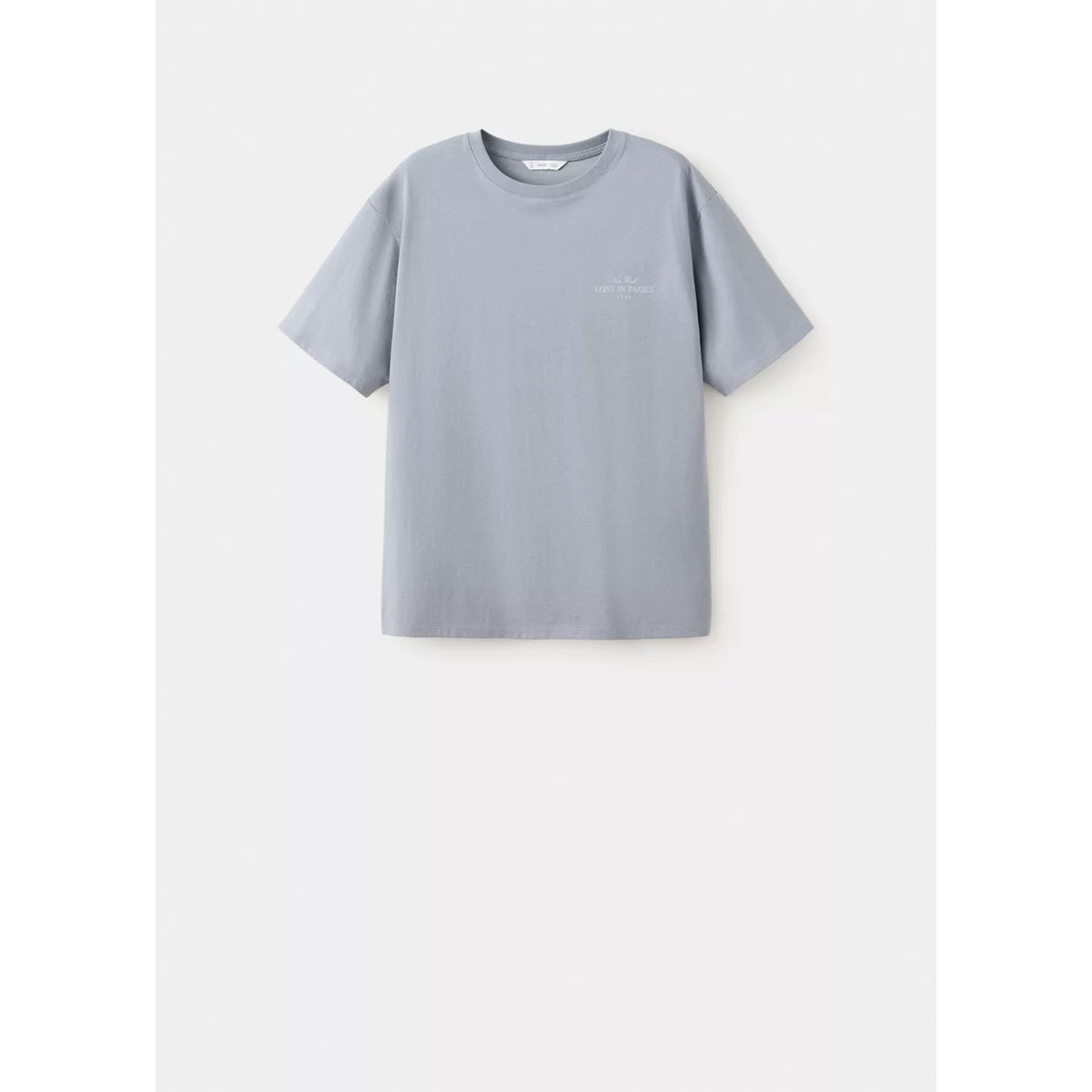 T-shirt en coton imprimé bleu, MANGO TEEN