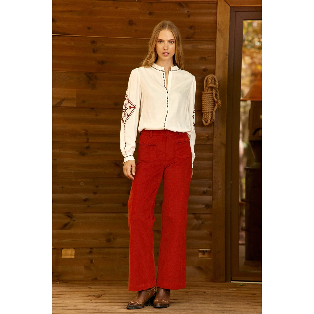 BLOUSE imprimé ethnique BINA 11-ecru, LA PETITE ETOILE