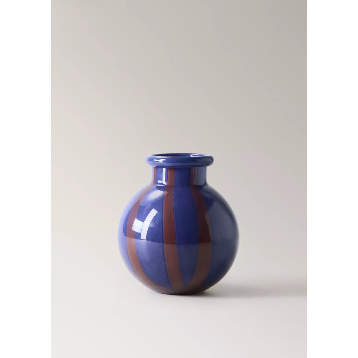 Vase 100 % cristal bicolore bleu encre, MANGO HOME