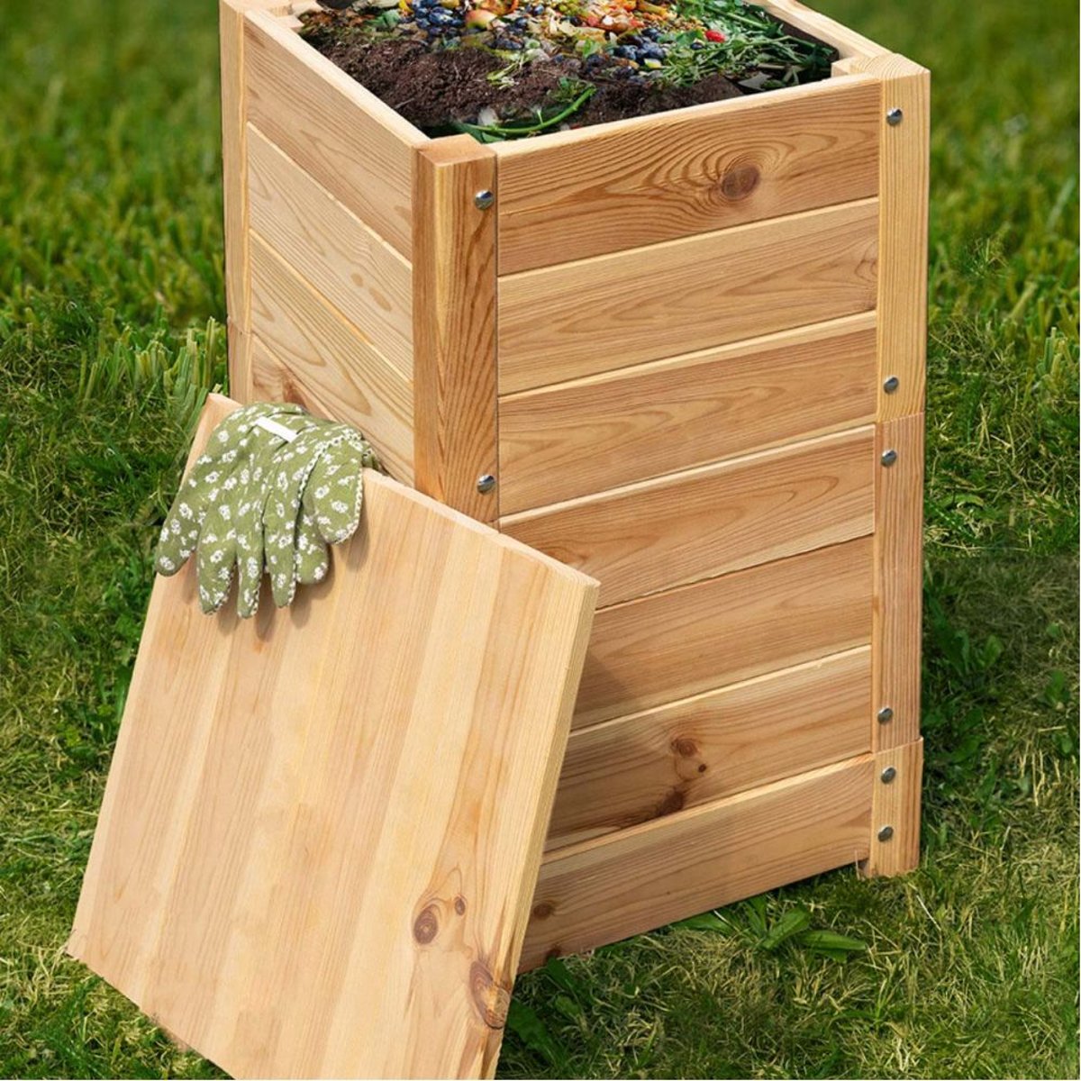 Lombricomposteur en bois Boxtel couleur unique, JARDINDECO
