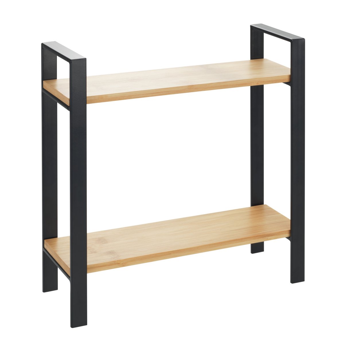Etagère à épices, 2 niveaux LOU noir et bois, WENKO