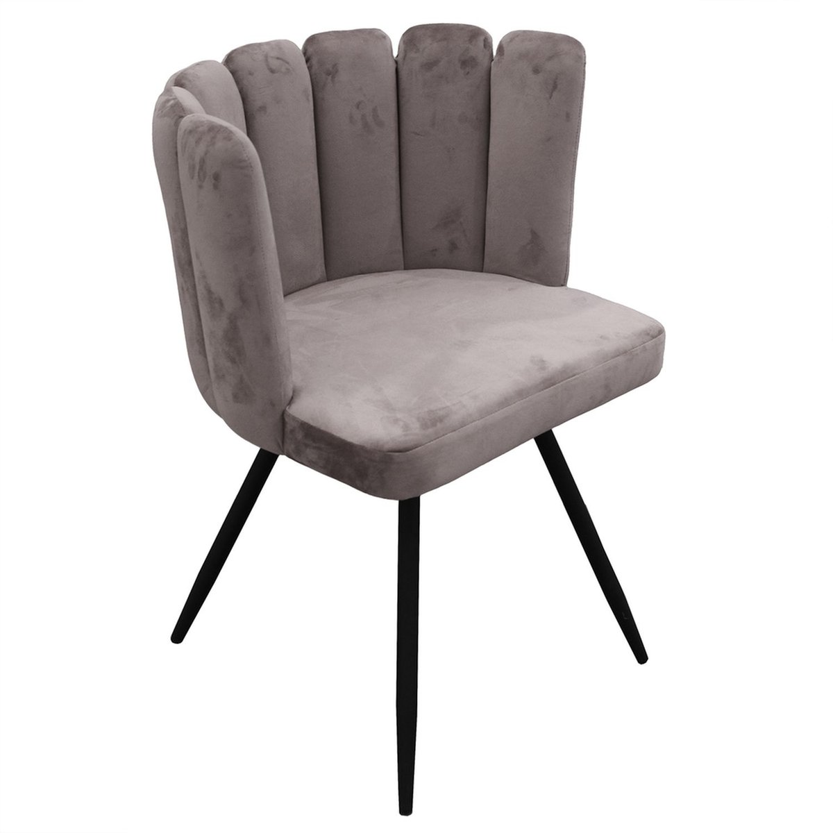 Chaise design capitonné en velours ARIEL gris, THE HOME DECO FACTORY