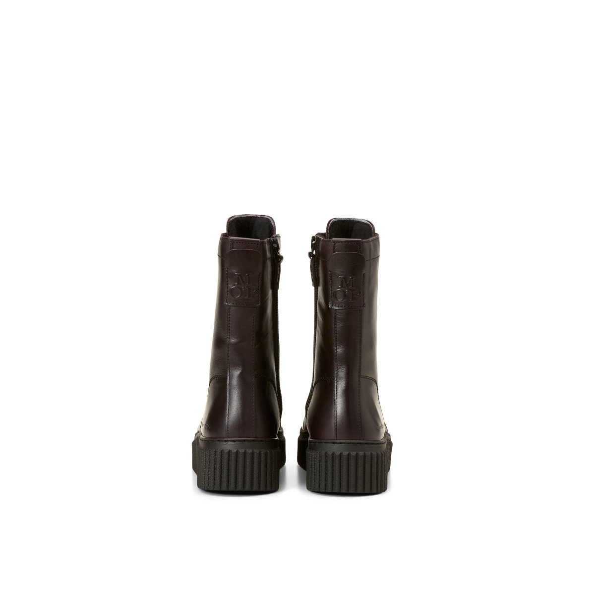 Bottes à lacets, modèle Bianca en cuir de vachette souple rouge, MARC O'POLO