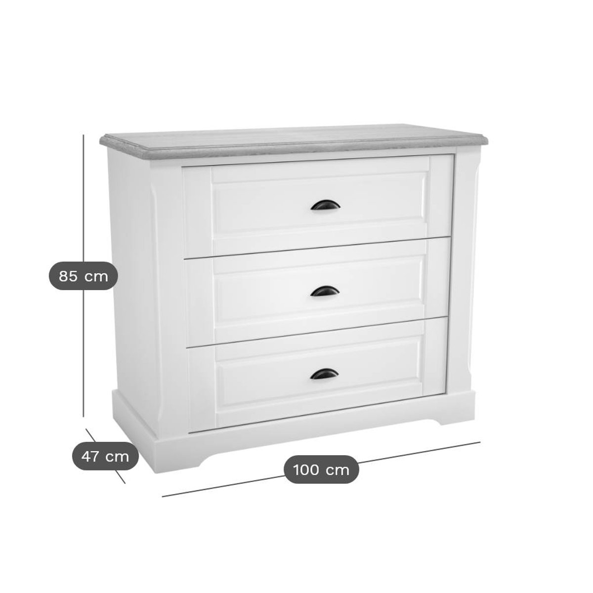 Commode 3 tiroirs - APPOLINE multicolore, CAMIF