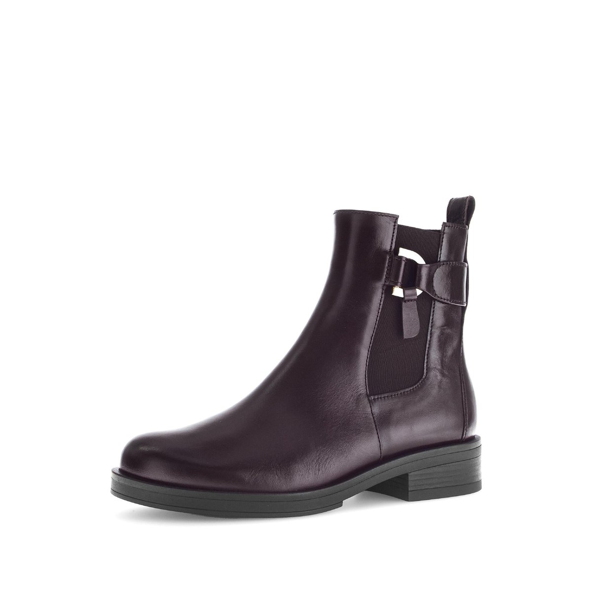 Bottines en cuir lisse à talon décroché marron, GABOR