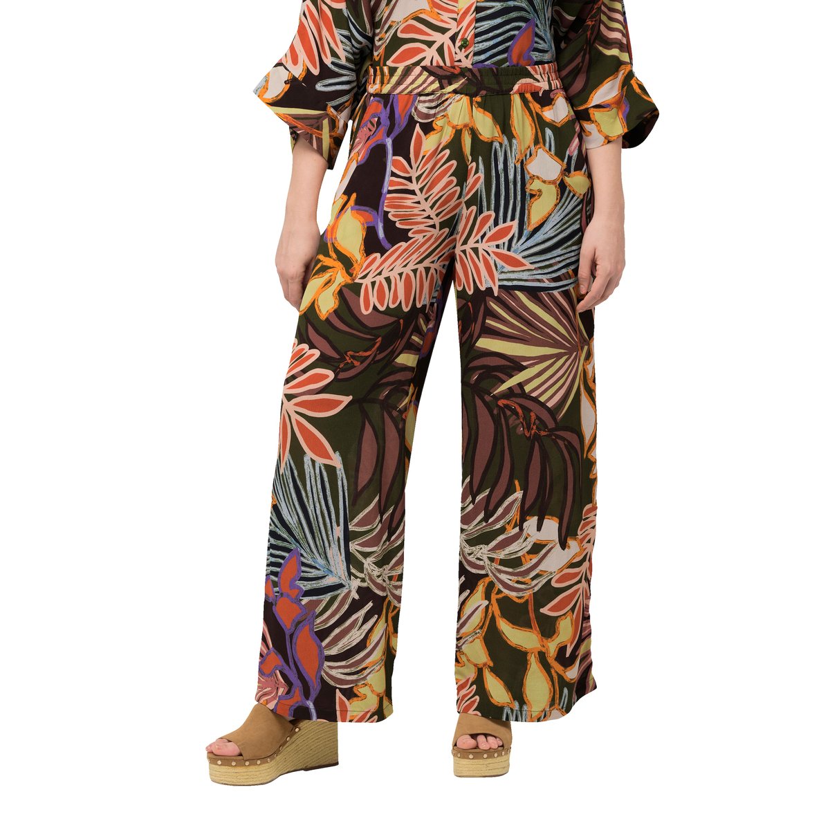 Pantalon à taille élastique forêt verte, ULLA POPKEN
