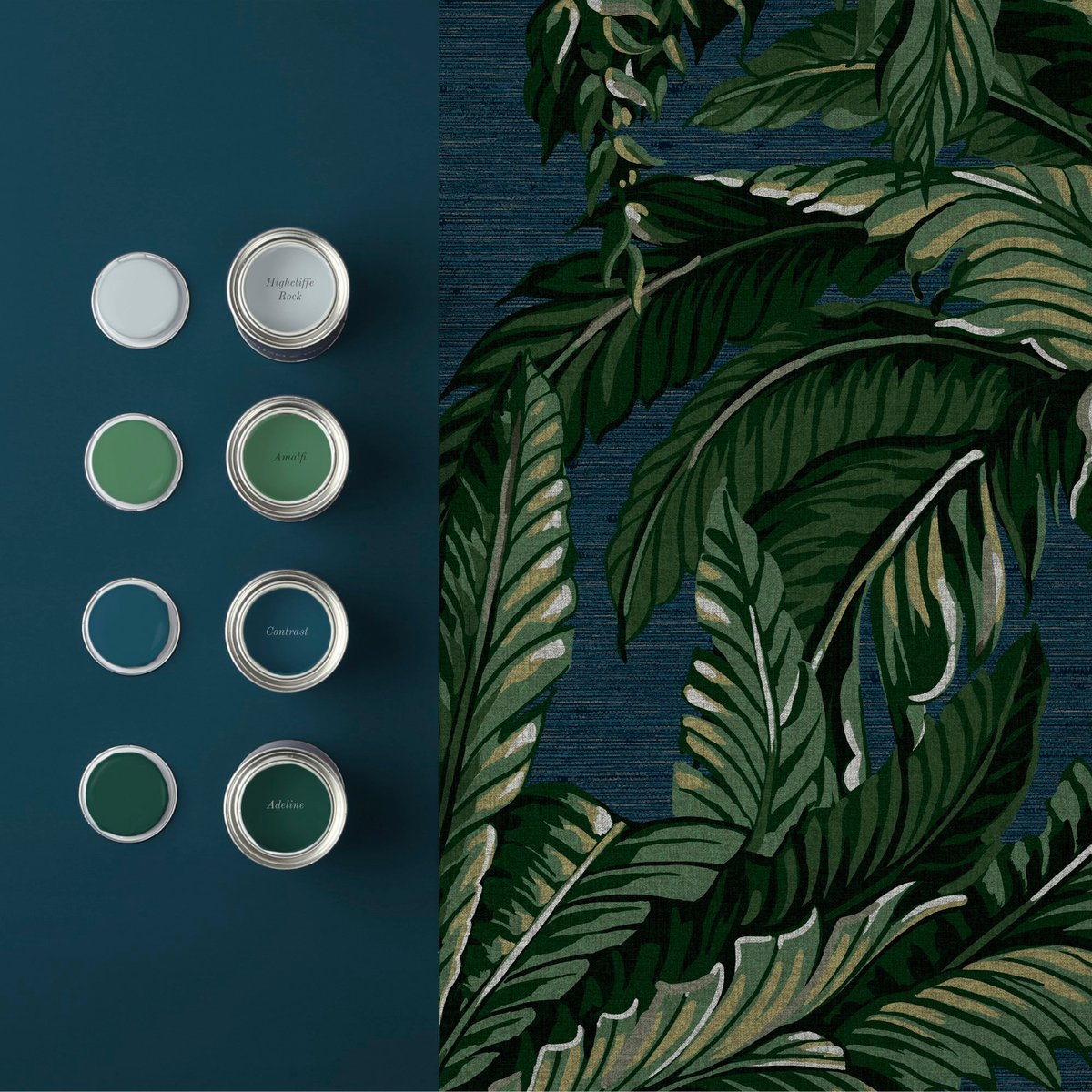 Papier peint Palmier Daintree bleu, GRAHAM ET BROWN