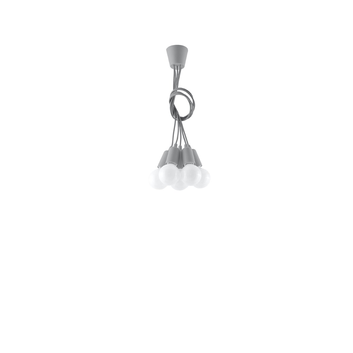 Suspension PVC Gris E27 5 Diego gris, EDEN