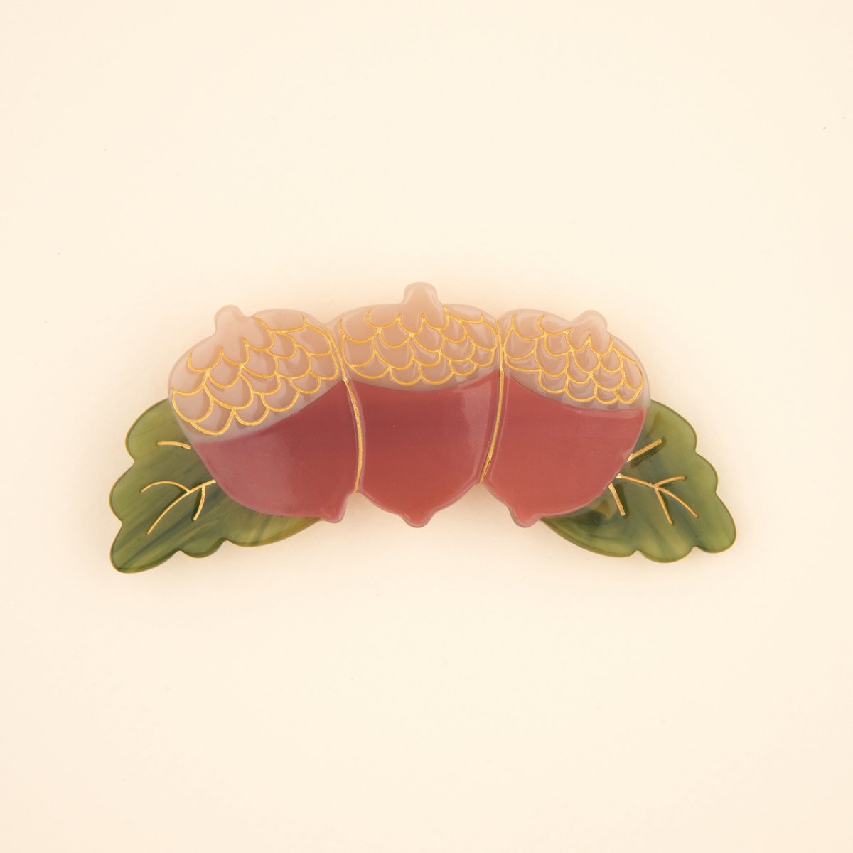 French Barrette Glands beige et marron, COUCOU SUZETTE