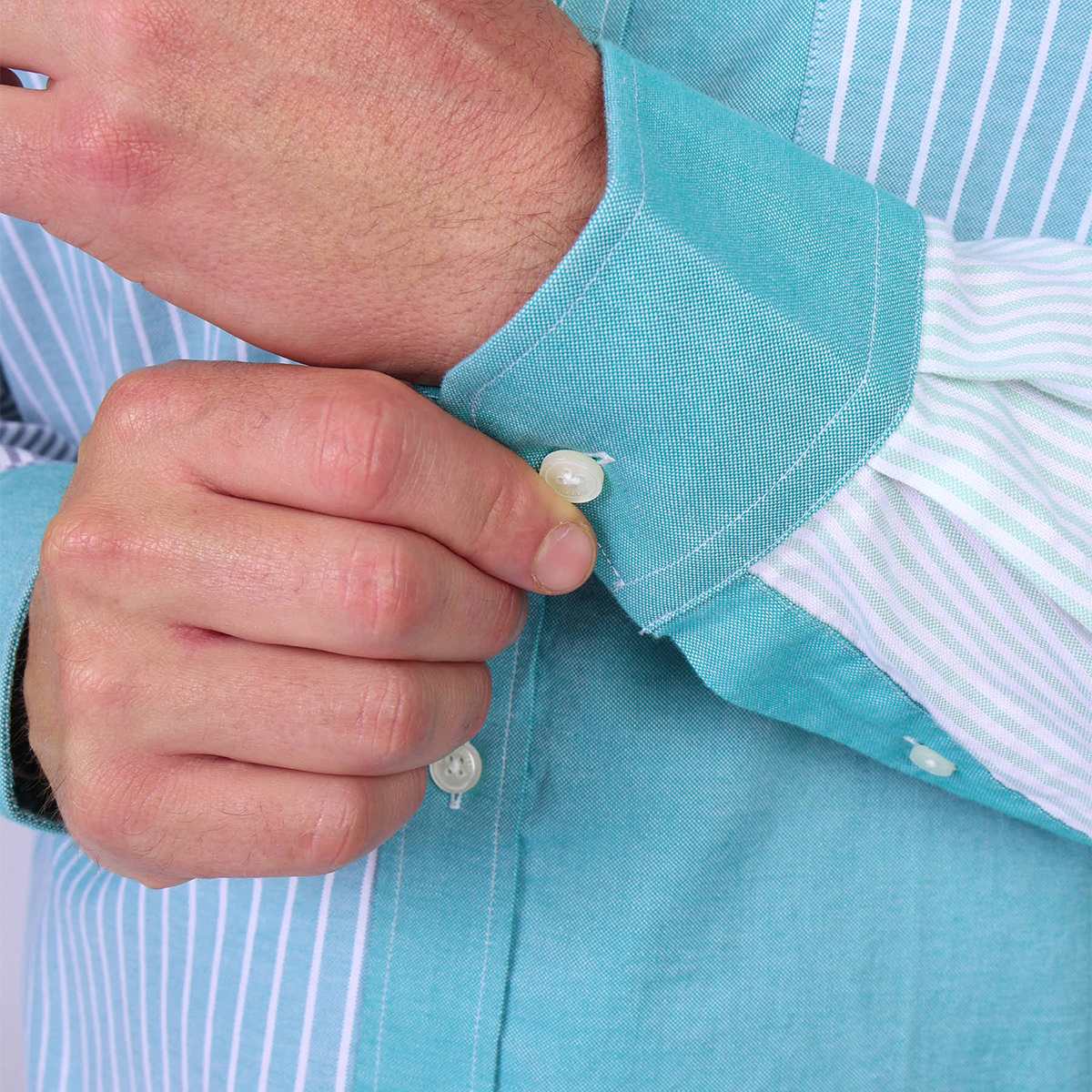 Chemise patch Oxford bleu mineral, MISE AU GREEN