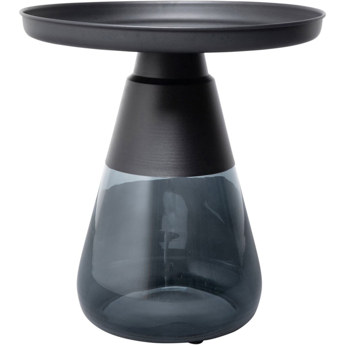 Table d'appoint en verre et acier, BOTTIGLIA noir, KARE DESIGN