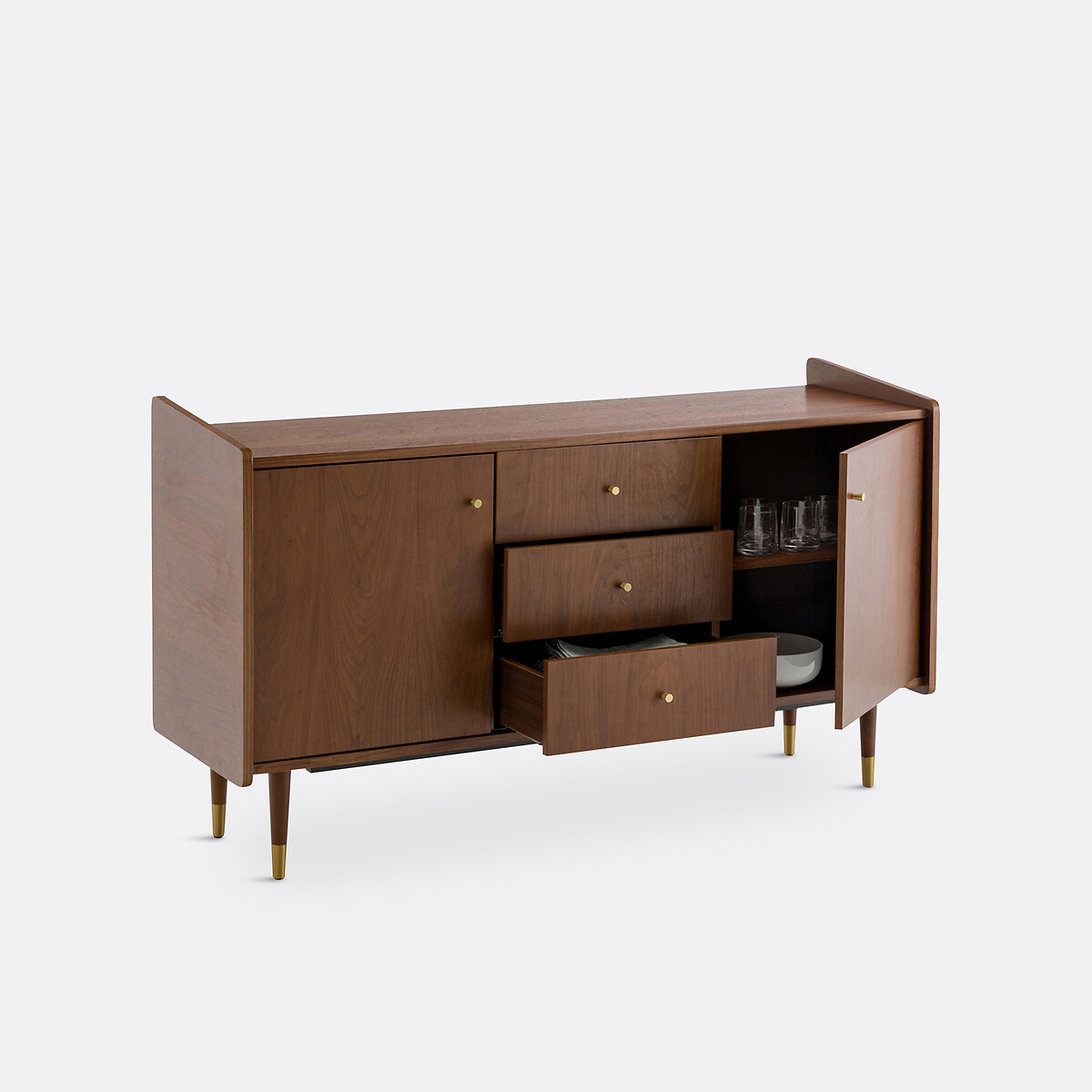 Buffet vintage en plaqué noyer, Ronda noyer, LA REDOUTE INTERIEURS