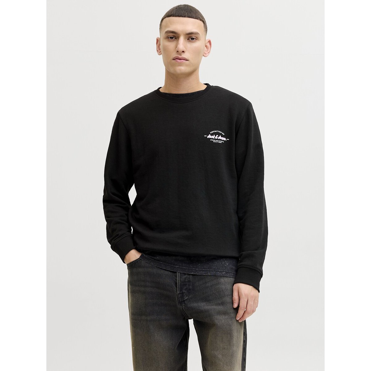 Sweat col rond noir, JACK & JONES