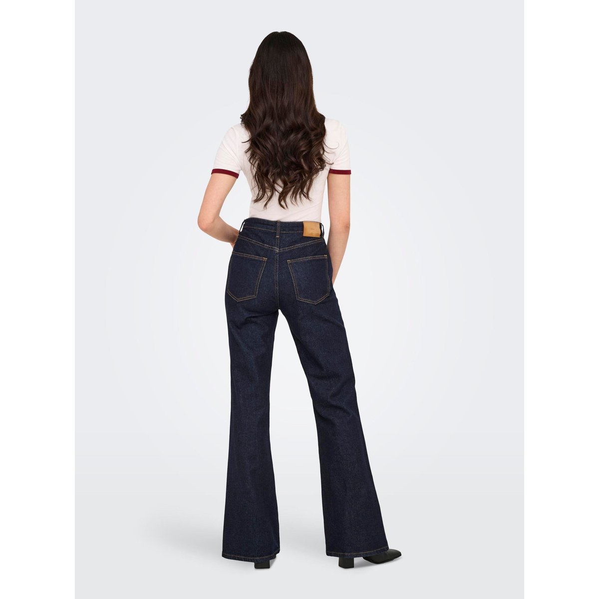 Jean Flared dark blue denim, ONLY
