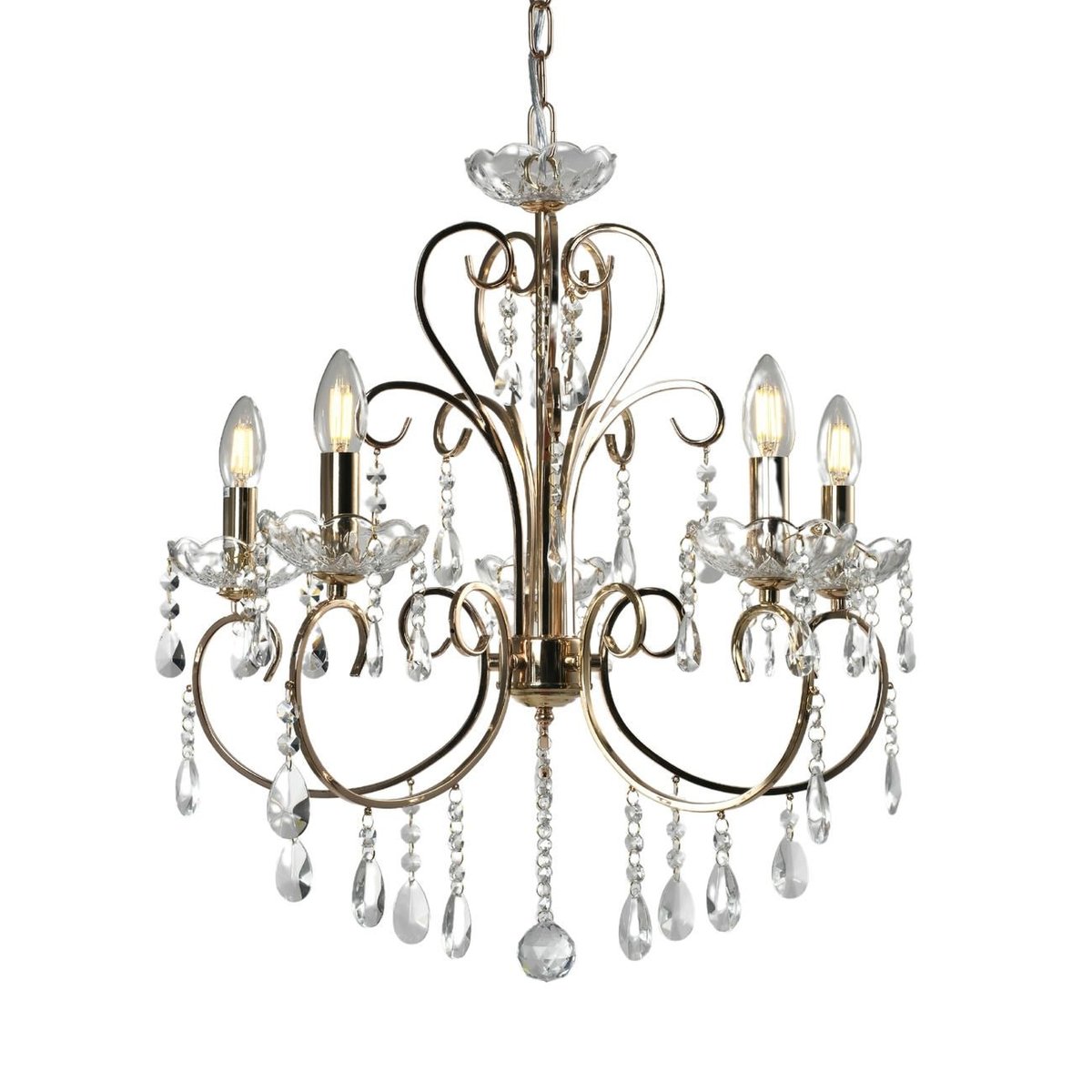 Magnifique lustre baroque - PAVIA doré rose, KOSILUM
