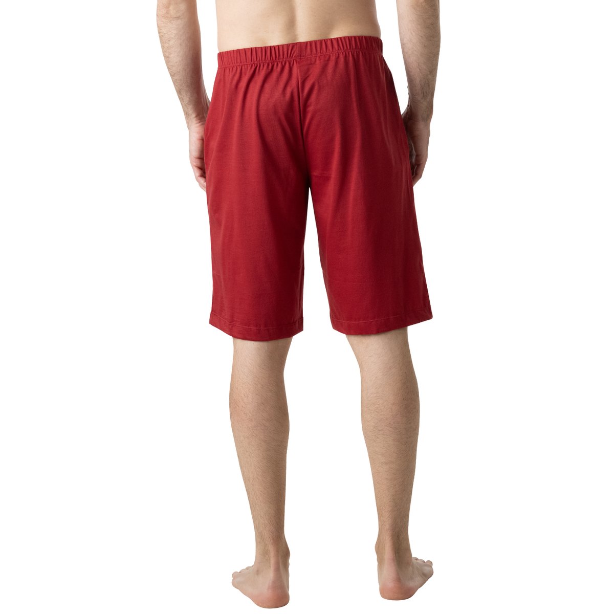 Pyjama court MERCERISE marine imprimé cordage-rouge, EMINENCE