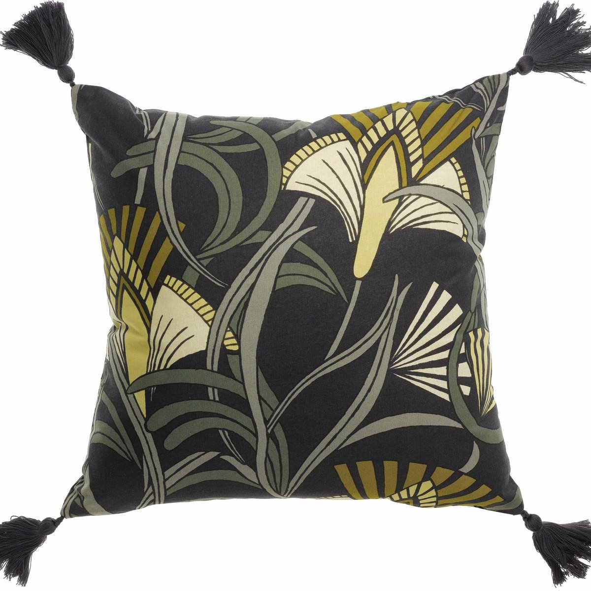 Coussin déco 30x50 cm Coton Liora noir, EDEN