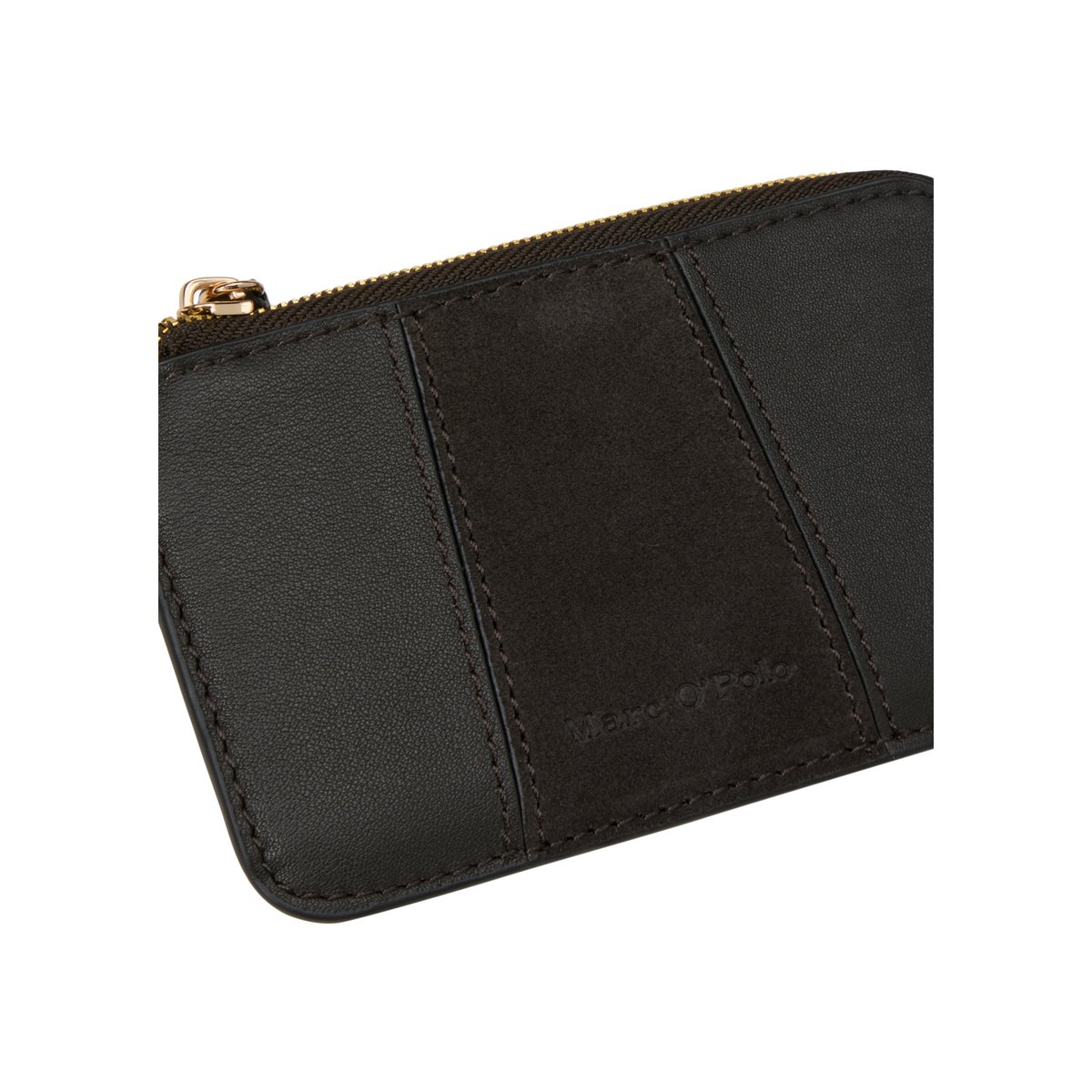 Porte-monnaie à fermeture éclair, modèle Florica en cuir de vachette de qualité supérieure gris, MARC O'POLO
