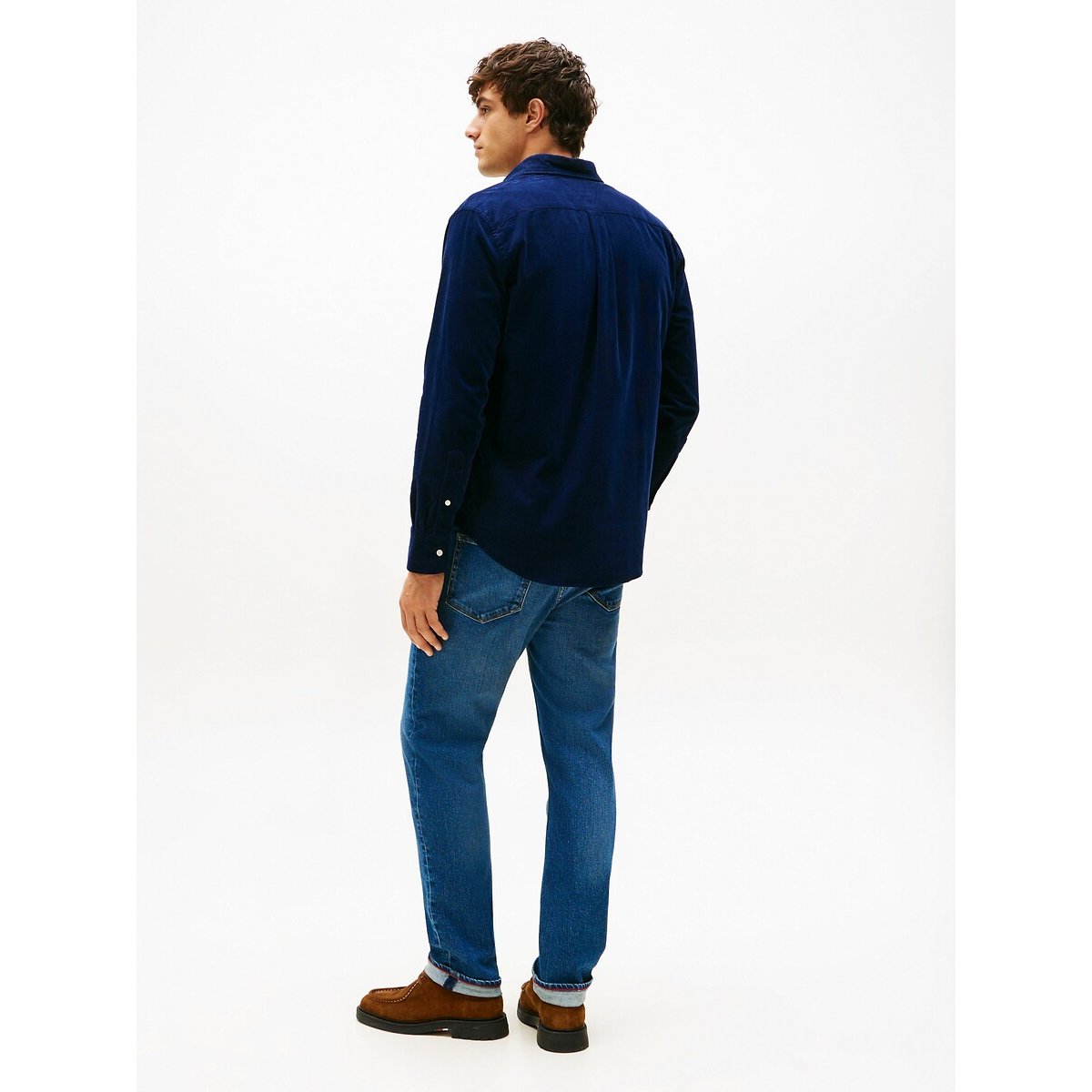Corduroy Long Sleeve Shirt navy blue, TOMMY HILFIGER