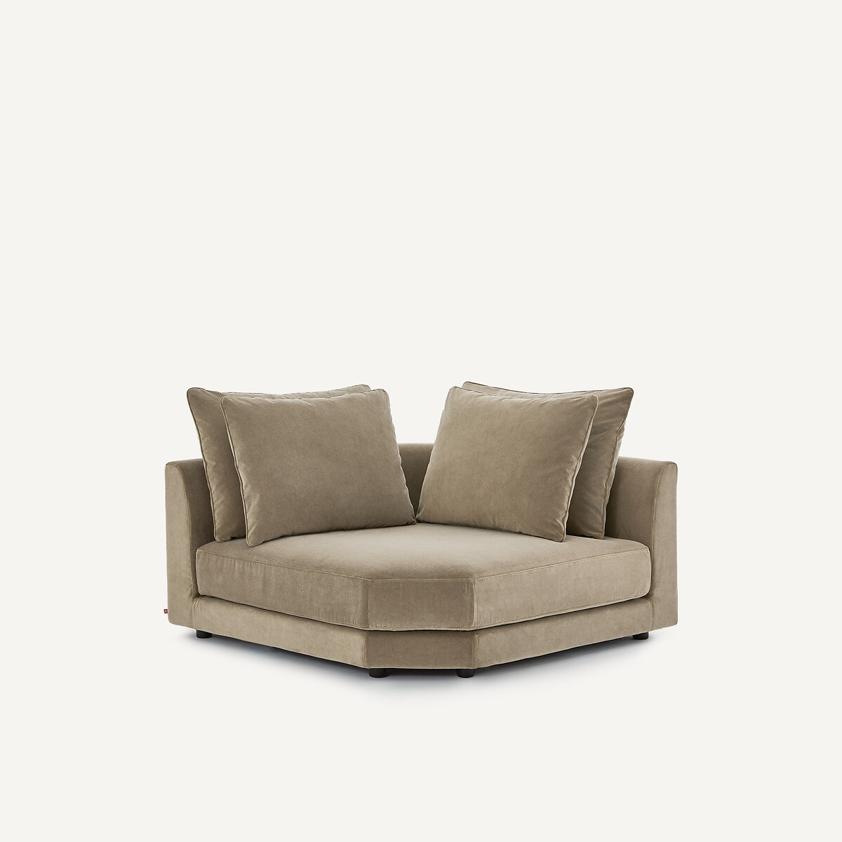 Divano angolare modulare in velluto stonewashed, TIBERIO grigio shiitake , AM.PM