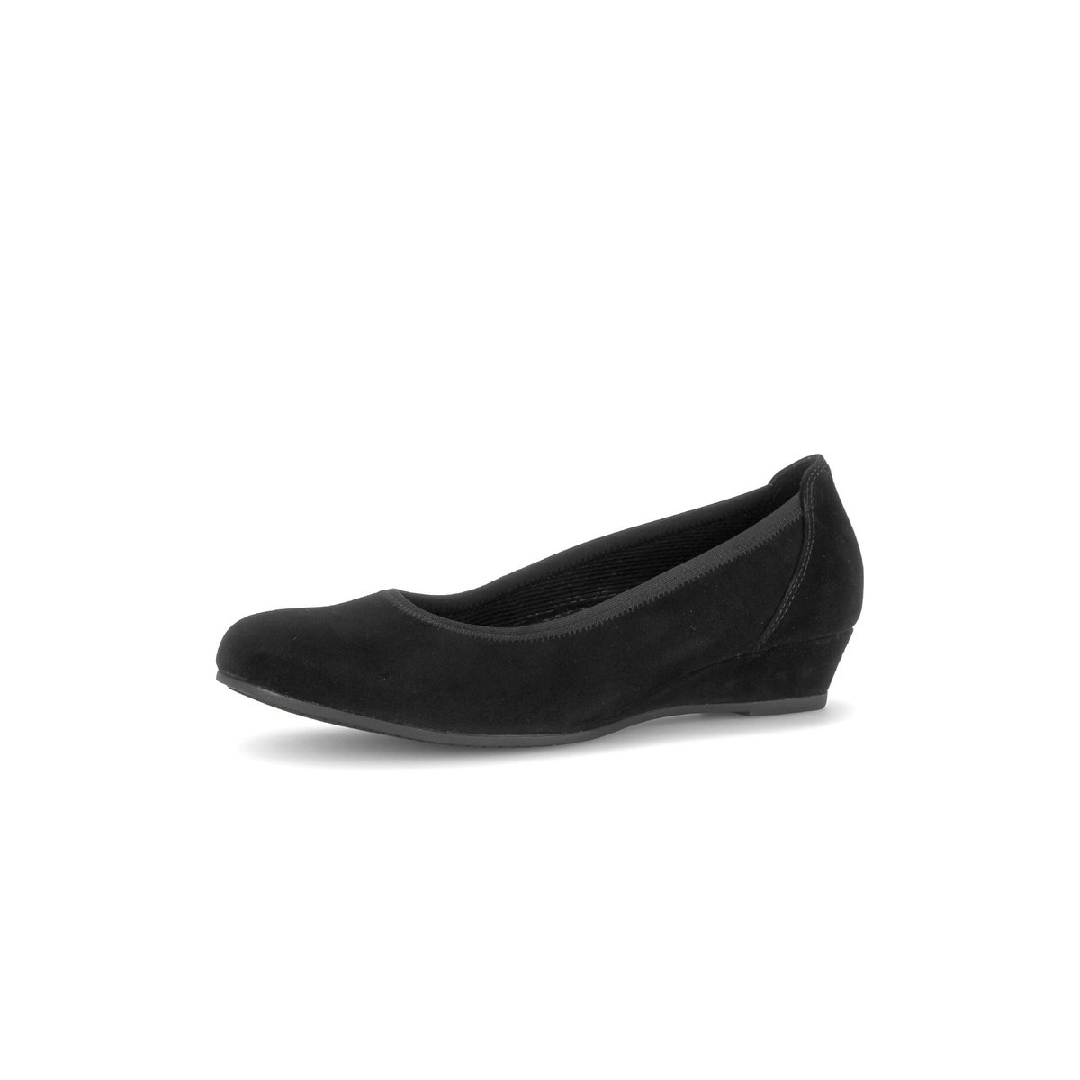 Ballerines en cuir à talon compensé noir velours, GABOR