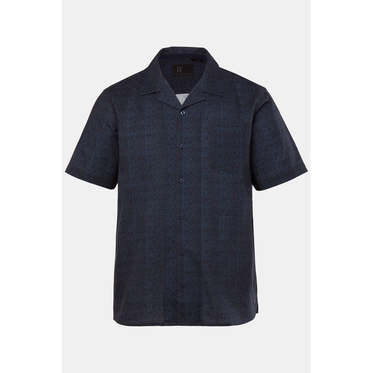 Chemise aspect lin bleu marine, JP1880