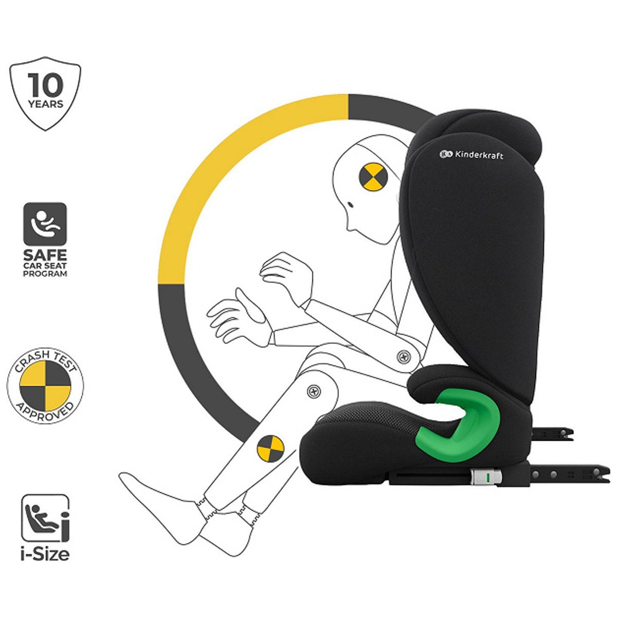 Siège auto Junior Fix 2 Plus i-Size noir, KINDERKRAFT