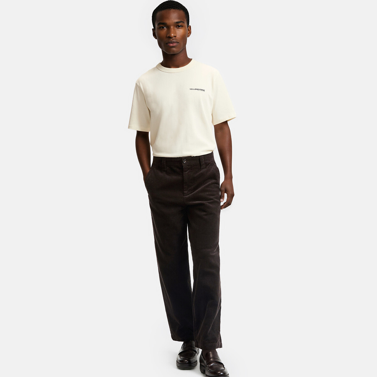 Corduroy Wide Leg Chinos brown, LA REDOUTE COLLECTIONS