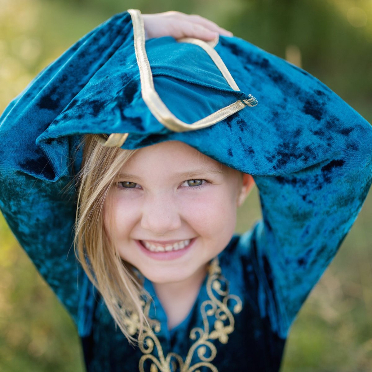 Déguisement enfant – Robe de reine Guenièvre bleu, GREAT PRETENDERS