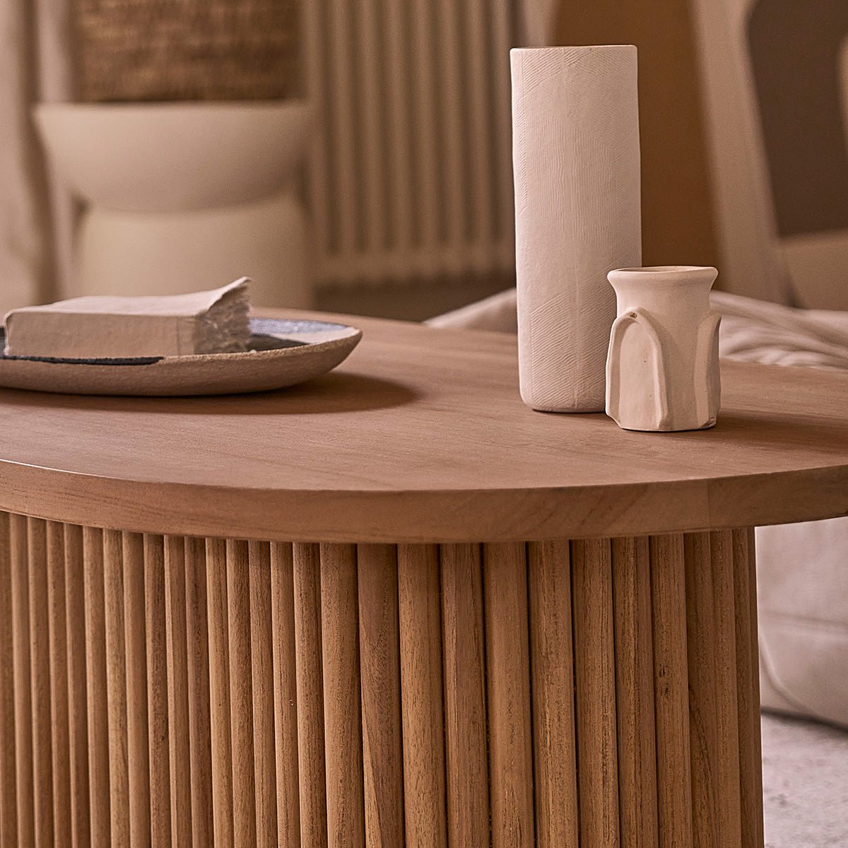 Table basse en teck massif 120 cm COLINE naturel, BERAH GETAH