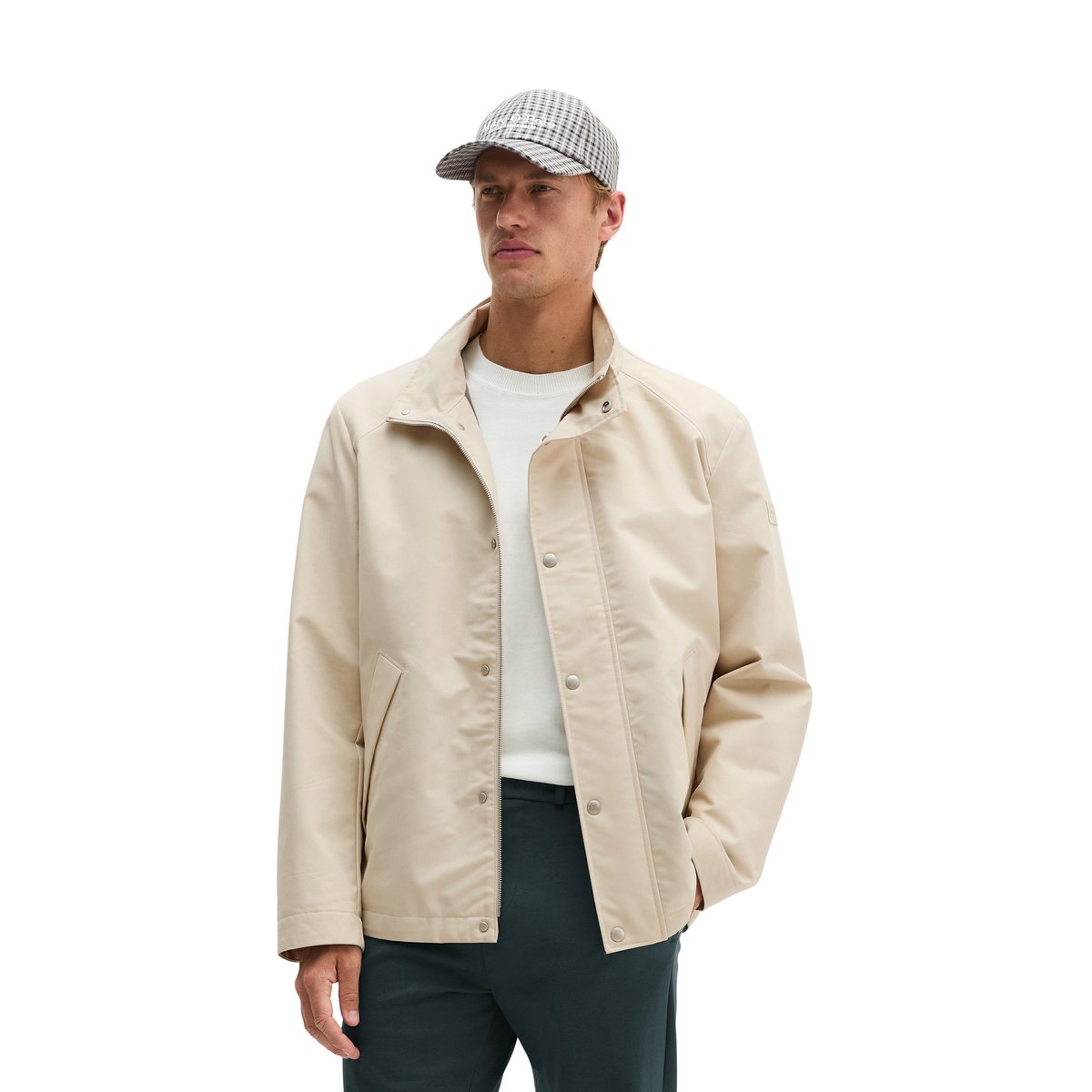 Veste en toile, coupe classique avec un léger rembourrage en Unifi REPREVE® beige, MARC O'POLO