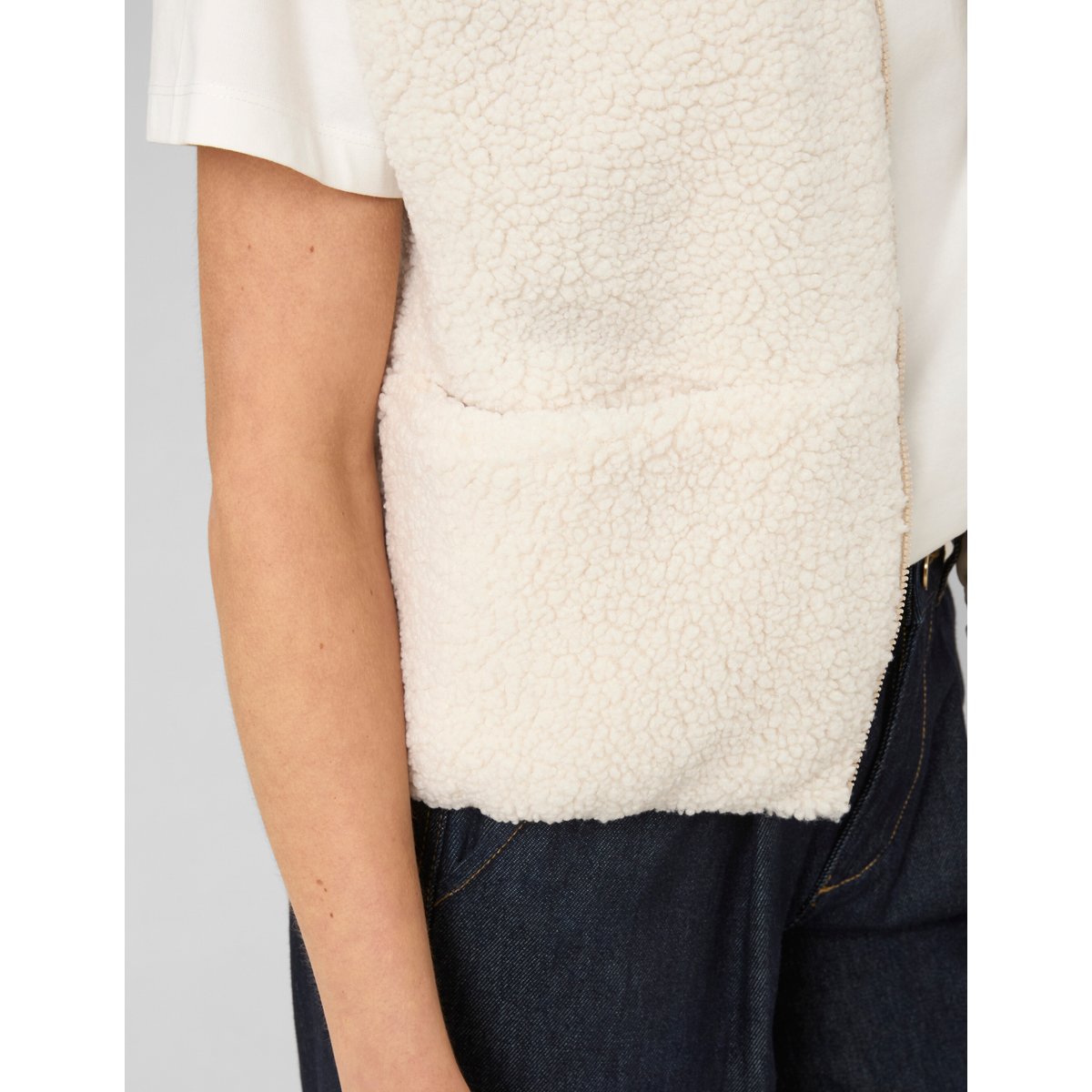 Gilet réversible sans manches sherpa brown, BZB