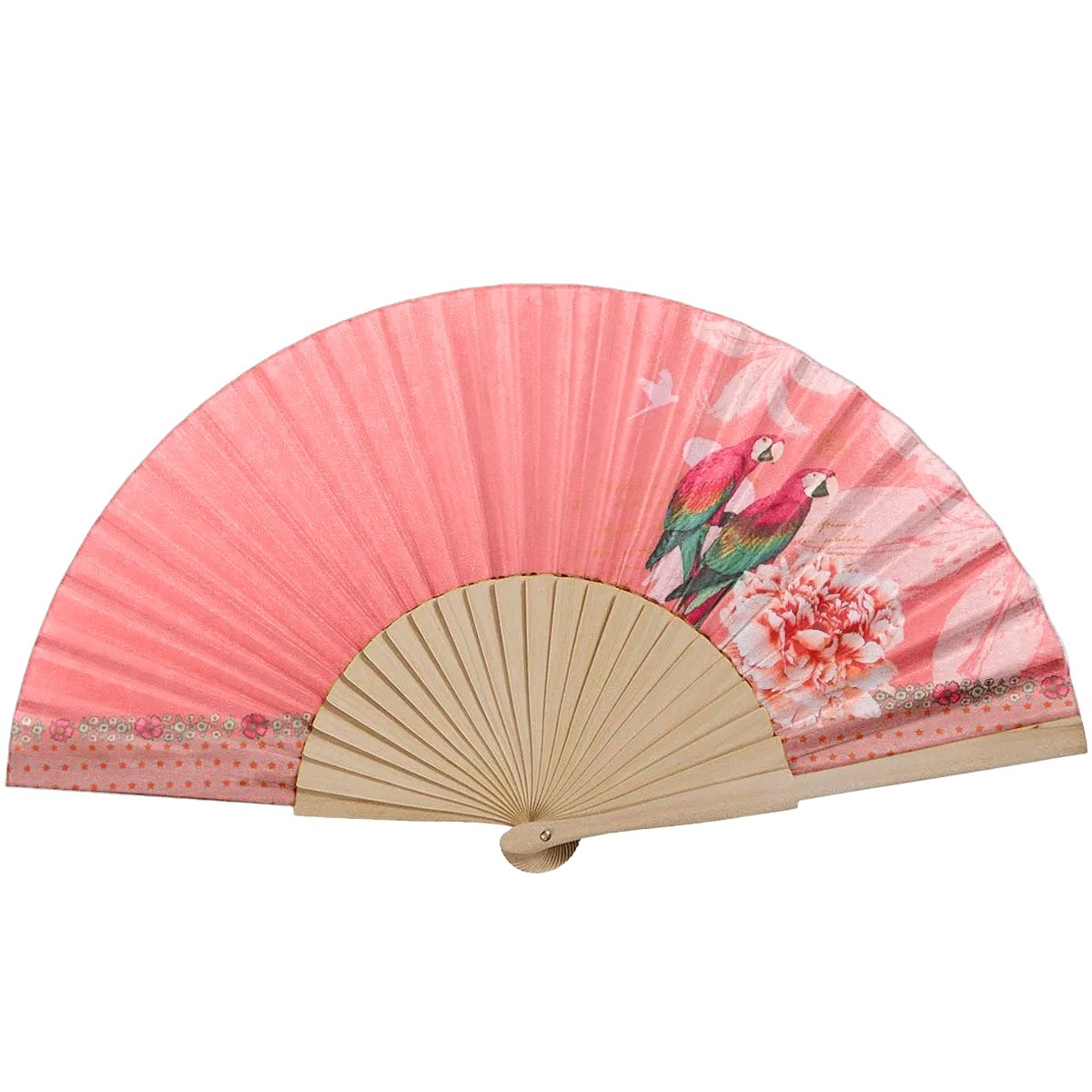 Eventail bois de bouleau Macao rose, VENT DE BOHÈME