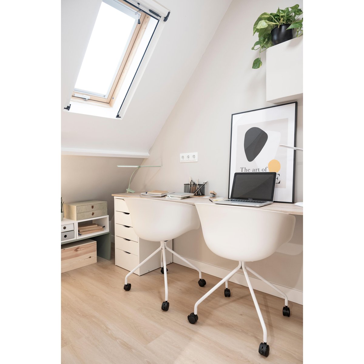 Lampe de bureau en plastique, ALEX blanc, INSPIRE