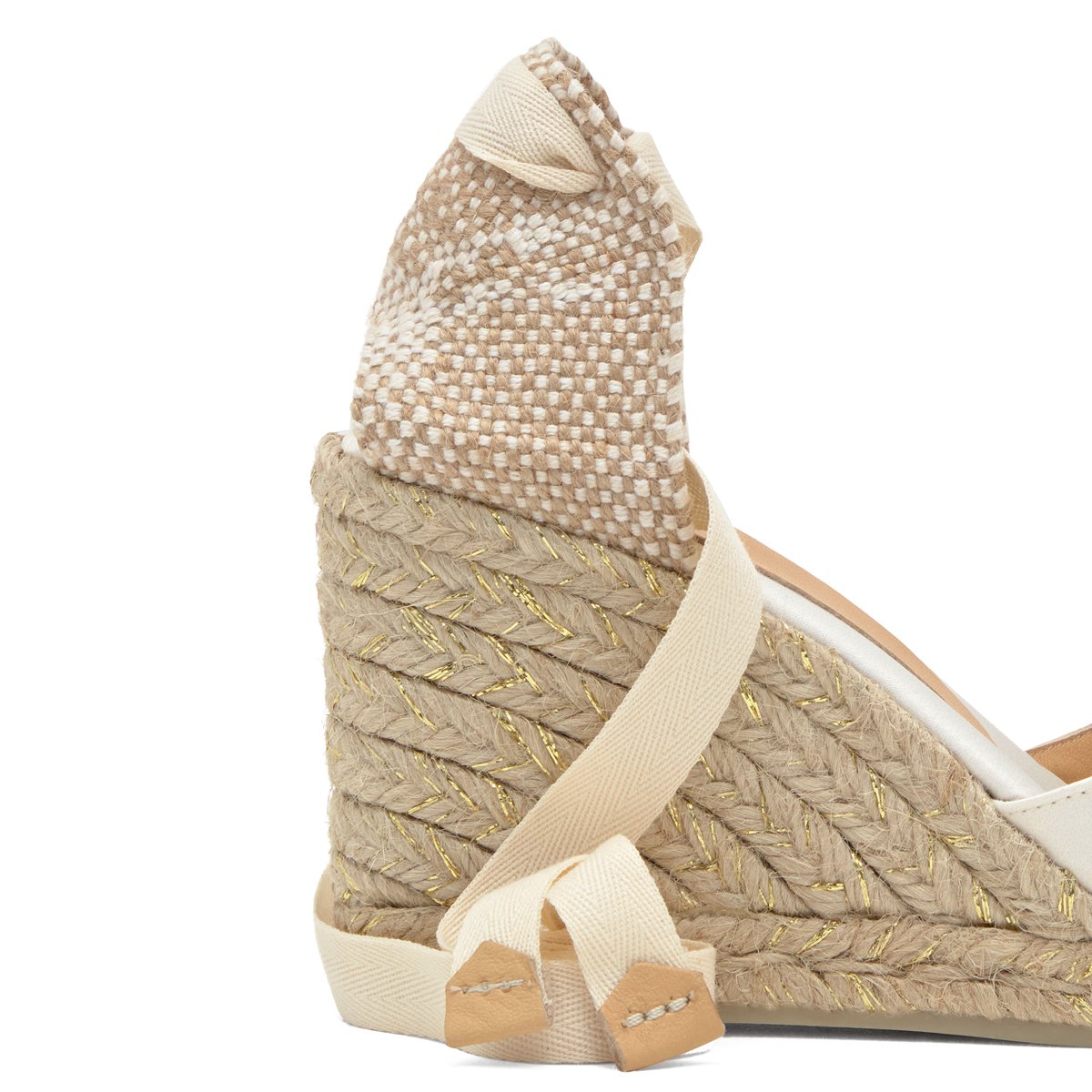 Espadrilles compensées en satin à bout pointu et lacets  JOYCE PLATFORM blanc, CASTANER