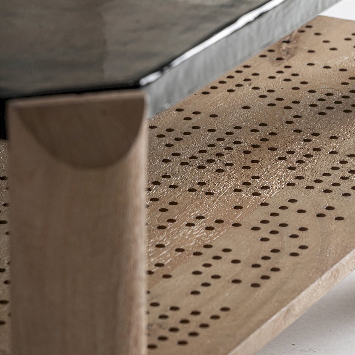 Table basse bois et verre S.JACQUARD marron et transparent, RECOLLECTION