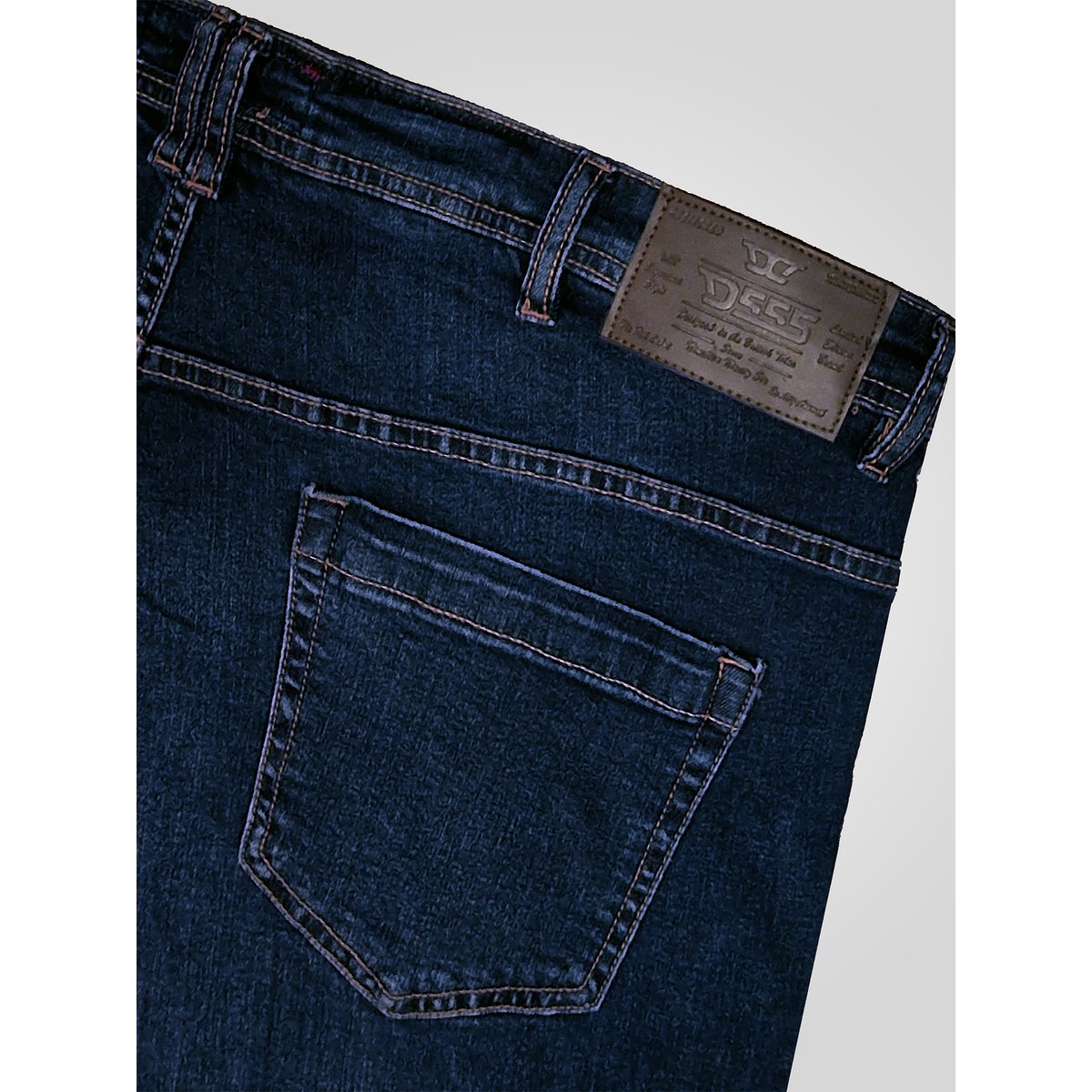 Jean très long extensible grande taille AMBROSE bleu foncé délavé, DUKE
