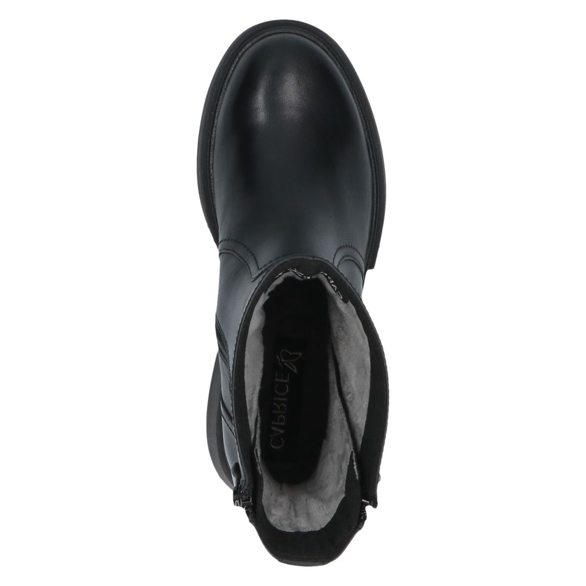 Bottine en cuir noir nappa, CAPRICE