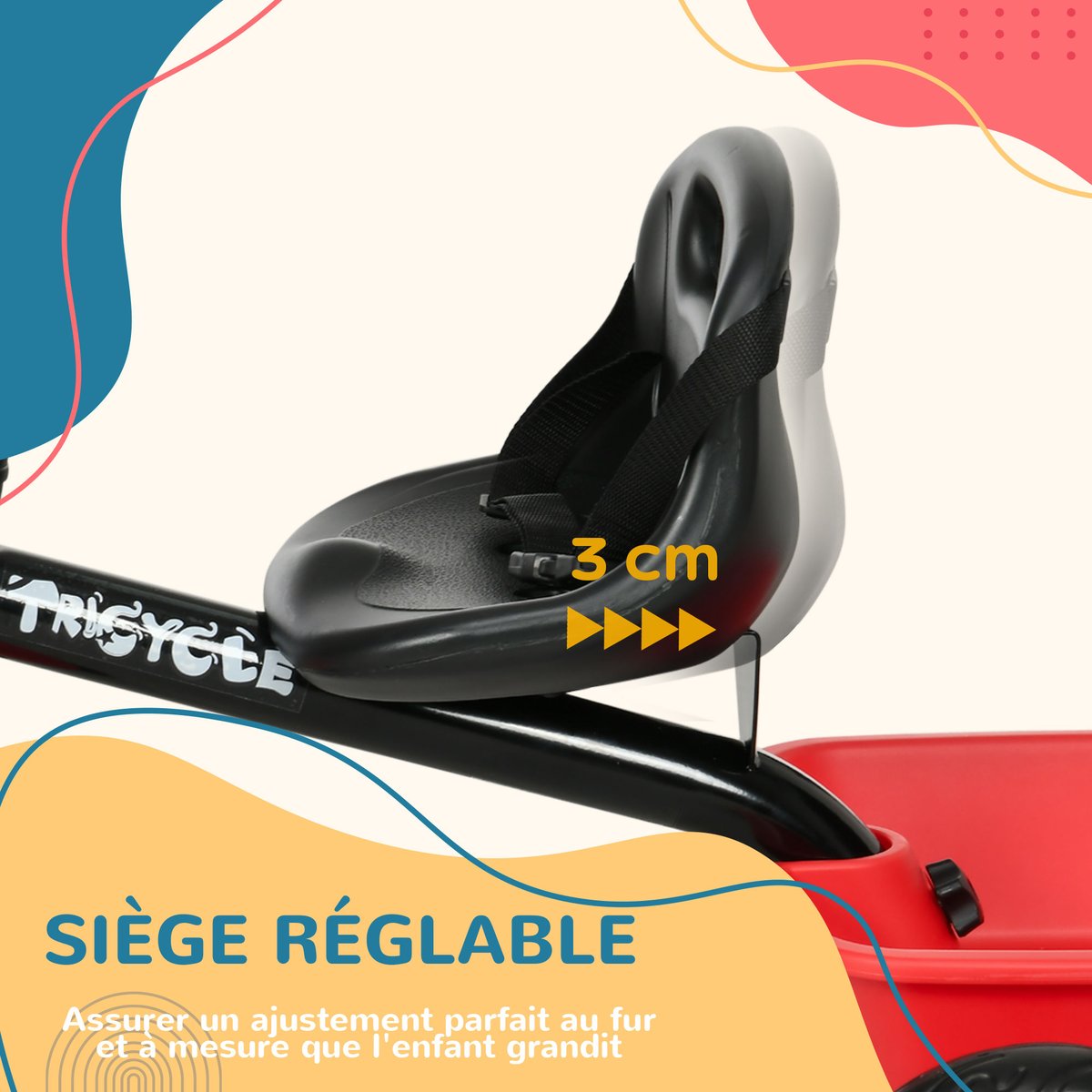 Tricycle pour enfants PP Rouge rouge et noir, AIYAPLAY