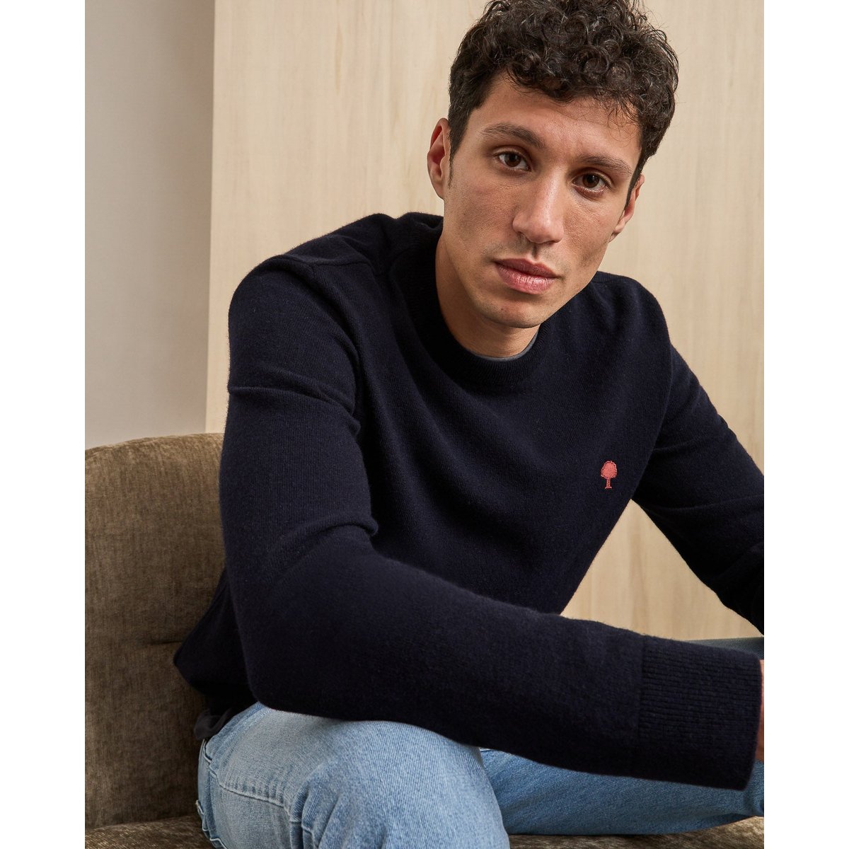 Pull laine MARLY bleu marine, FAGUO