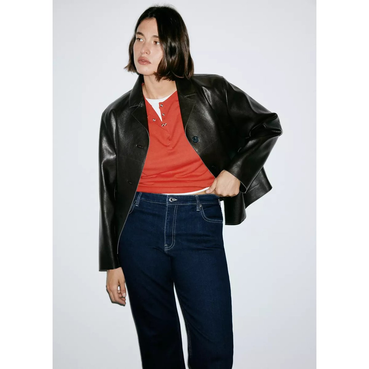 Jean Sienna flare crop bleu, MANGO
