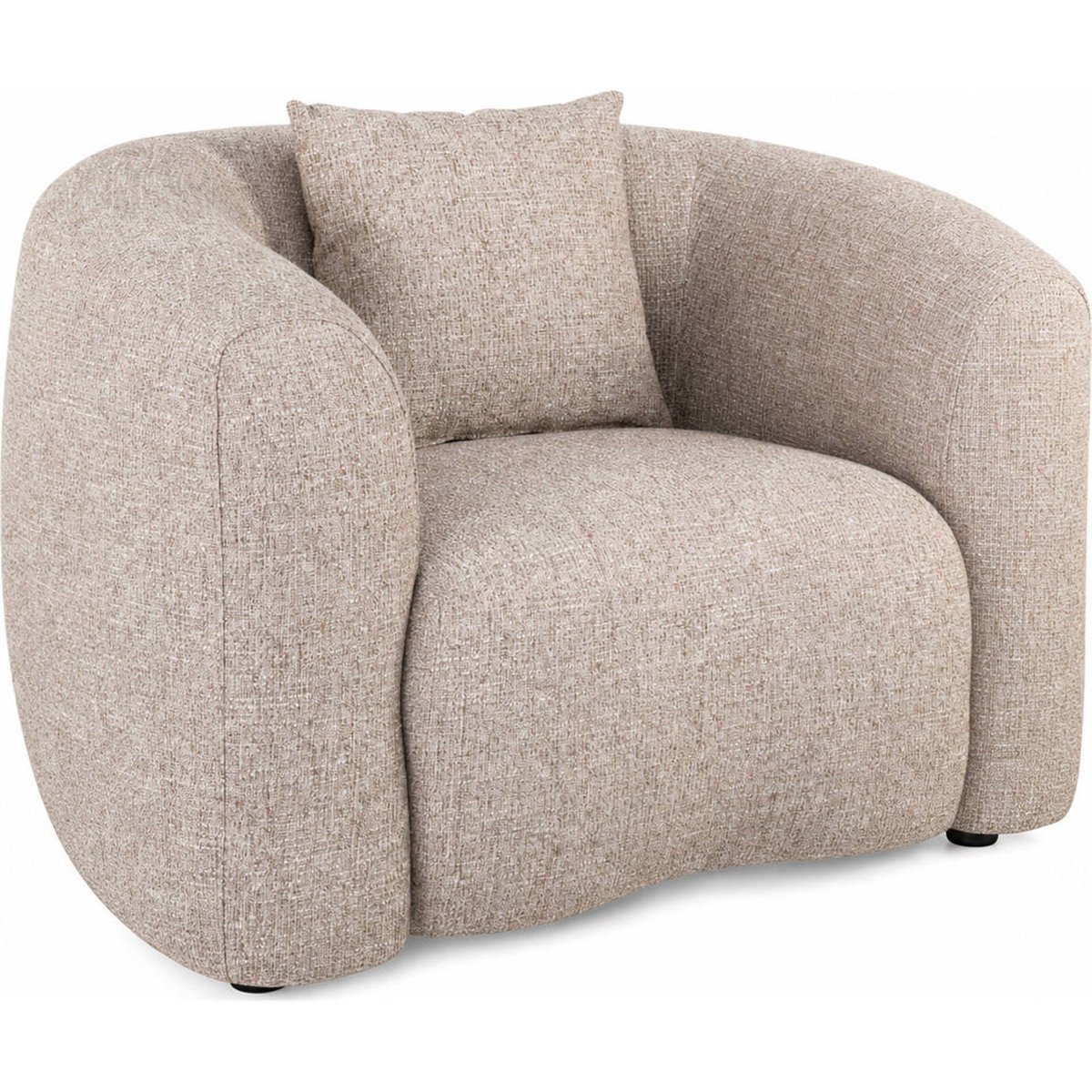 Fauteuil lounge en tweed sable tweed, RECOLLECTION