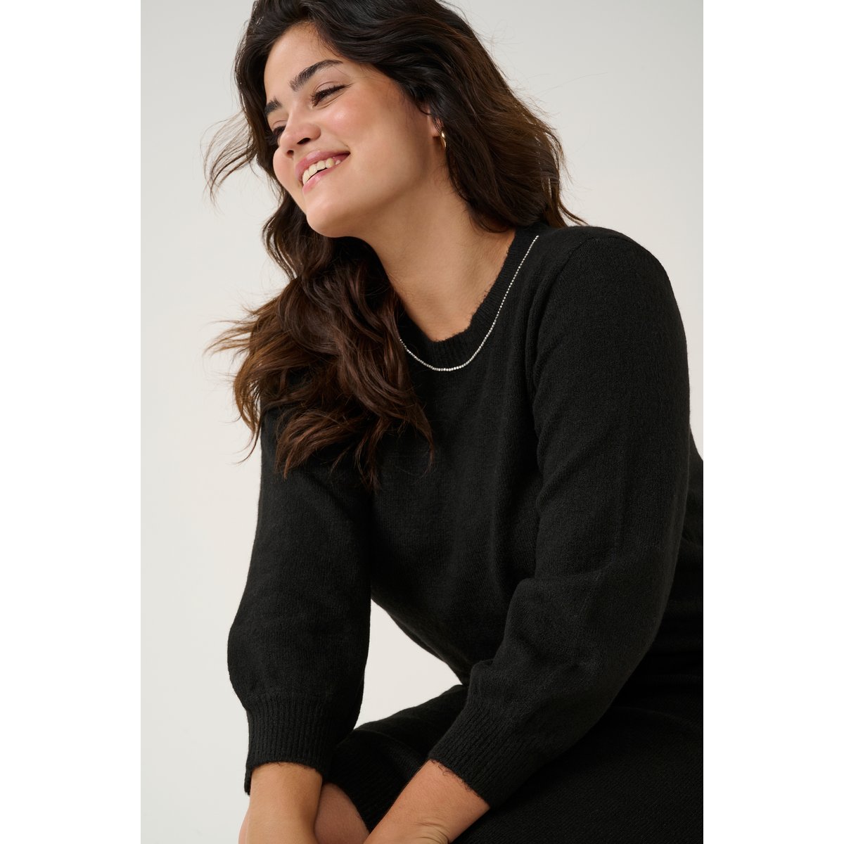 Dress noir black deep cc., KAFFE CURVE