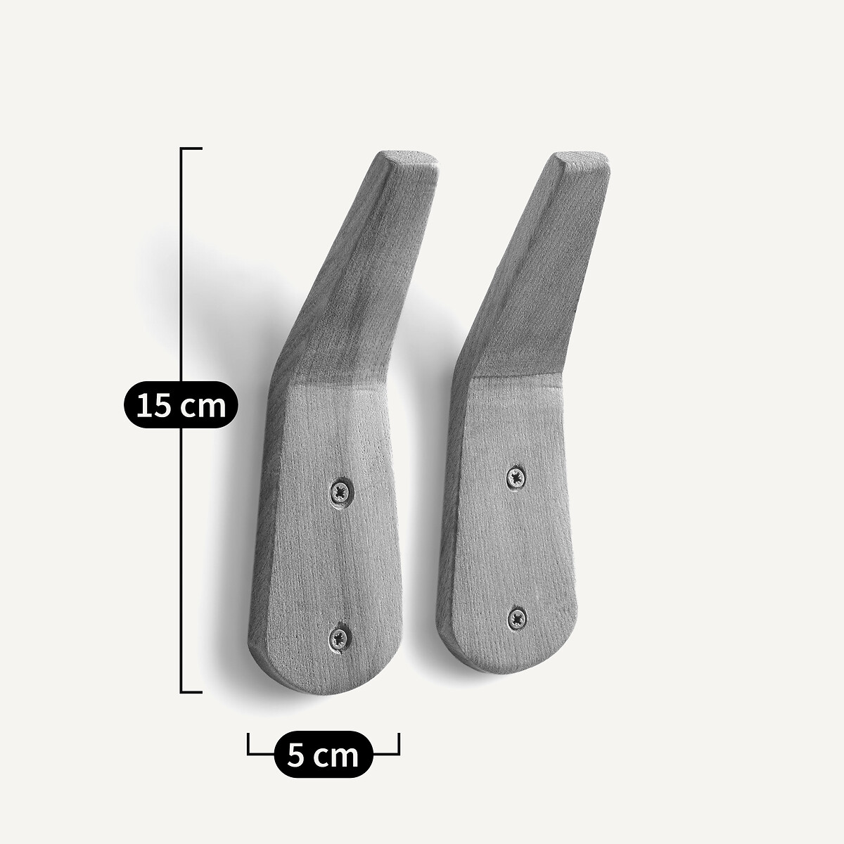 Lot de 2 patères en orme massif, YOTAKA bois naturel, AM.PM