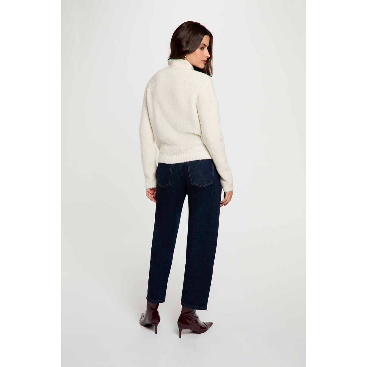 Pull manches longues ivoire, MORGAN