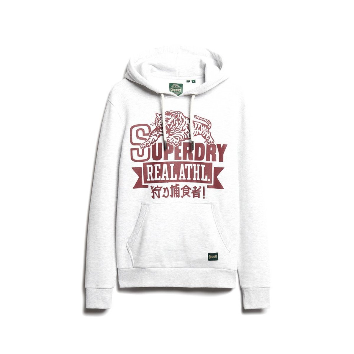 Sweat à capuche Classic Athletic blanc glacier chiné, SUPERDRY