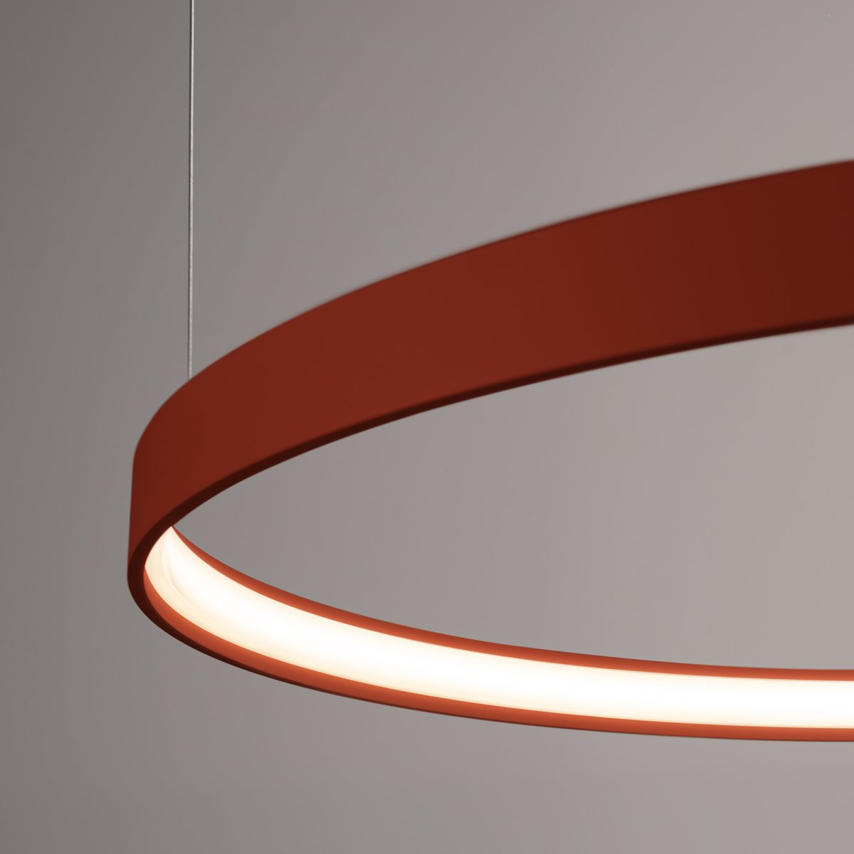 Lustre Aluminium Ocre Rouge LED 2 Rio ocre rouge, EDEN
