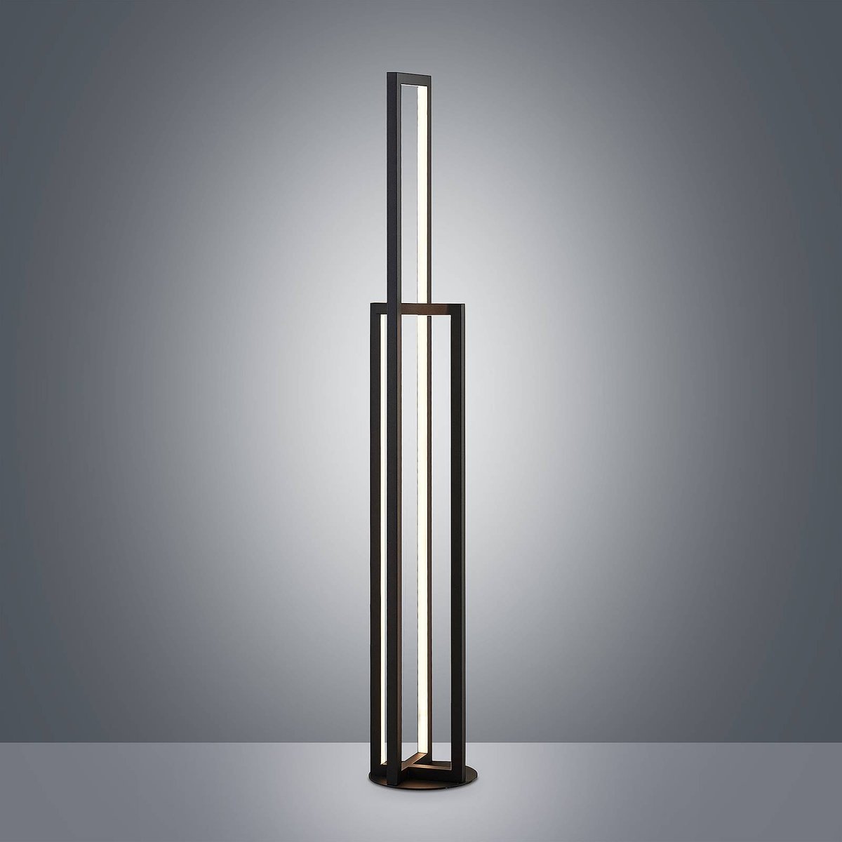 Lampadaire en aluminium moderneLED, Hylda noir mat, LUCANDE
