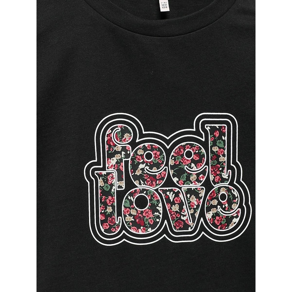 T-shirt de mangas curtas "feel good" florido preto , KIDS ONLY
