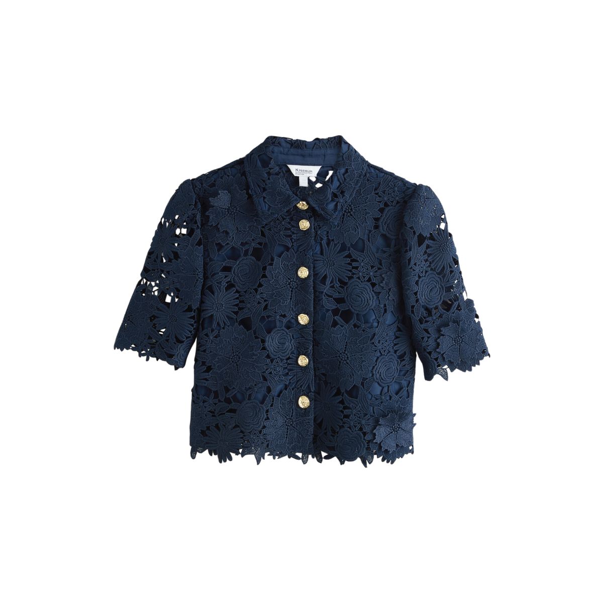 Top en dentelle florale n. premium bleu marine, NEXT